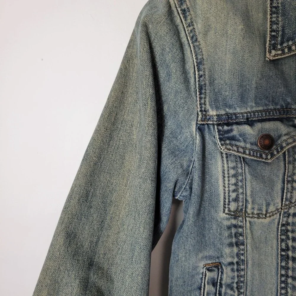 Abercrombie & Fitch Big Girls Size L Snap-Up Denim Jean Jacket Blue